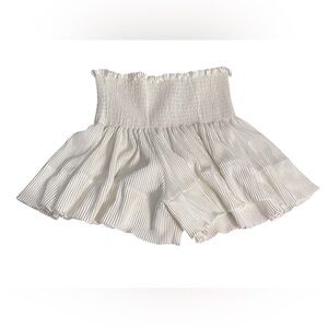 QUEEN OF SPARKLES Swing Shorts Metallic Iridescent White Size XS